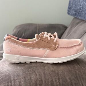 Skechers Pink Lace-Up Slip-On Boat Shoes